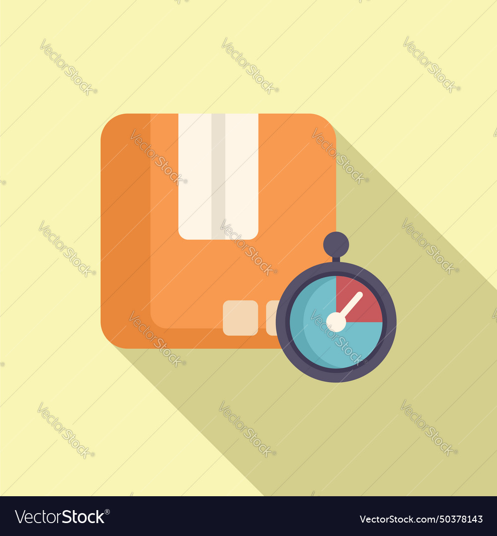 Express import icon flat service parcel Royalty Free Vector