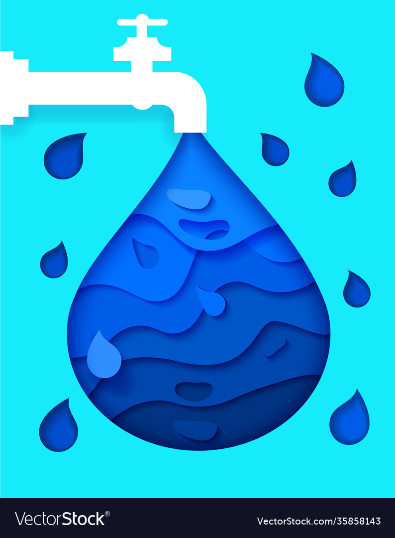 For poster do not waste water Royalty Free Vector Image