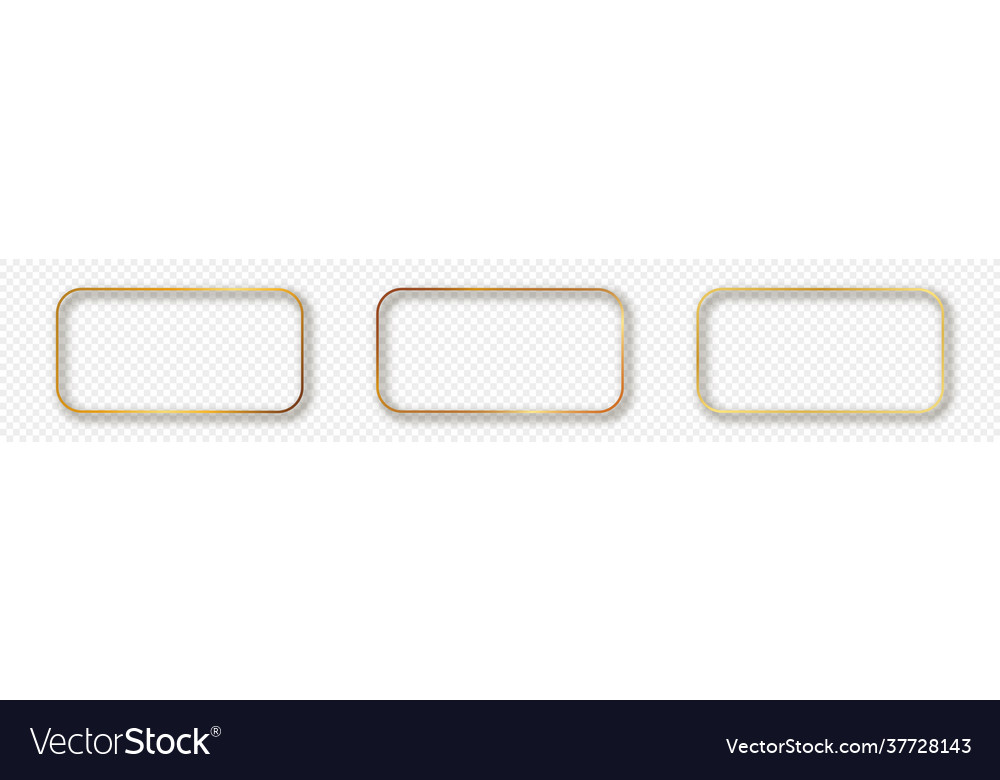 Gold glowing rounded rectangular frame vector image Gold glowing rounded rectangular frame