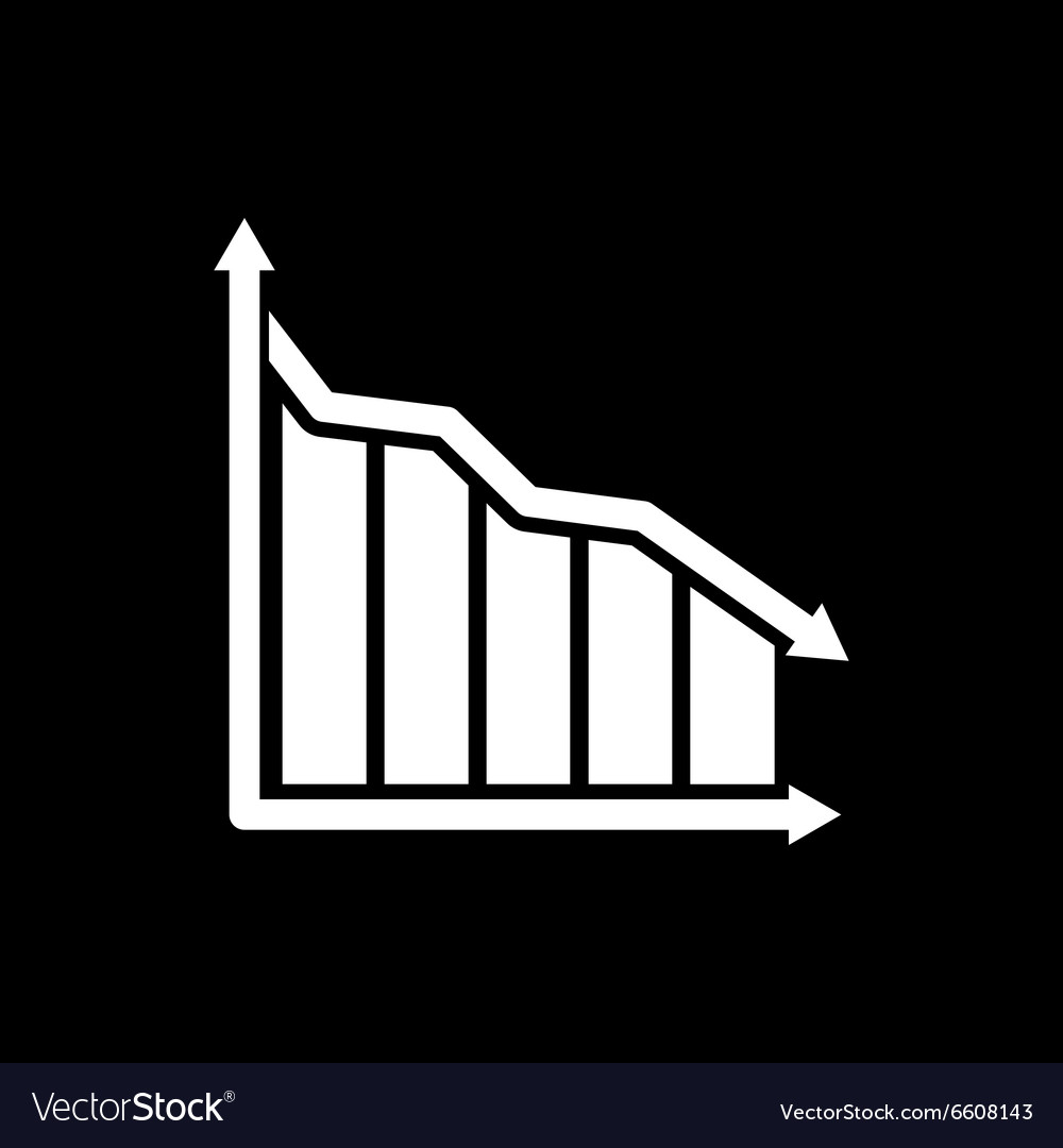 Graph down icon chart below and loss