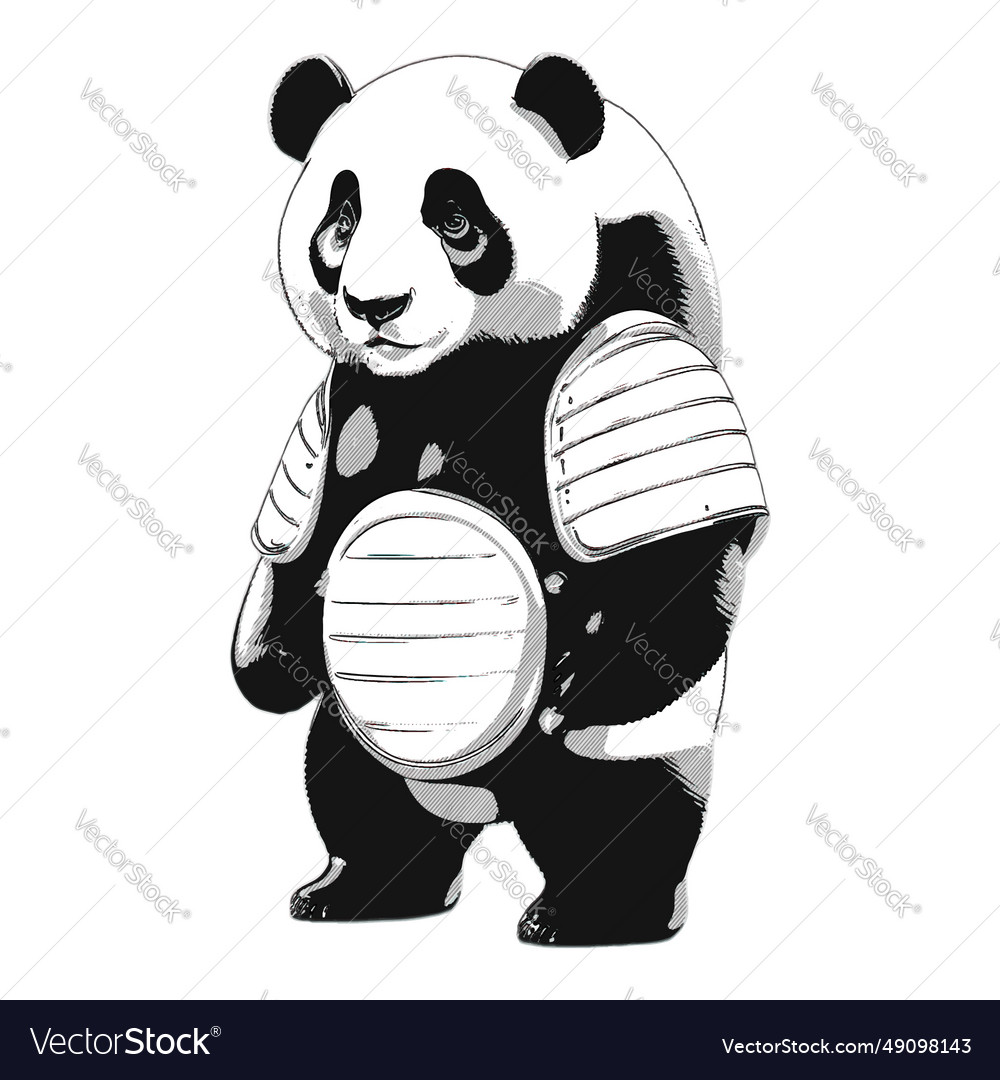 Panda silhouette im manga style auf weiß