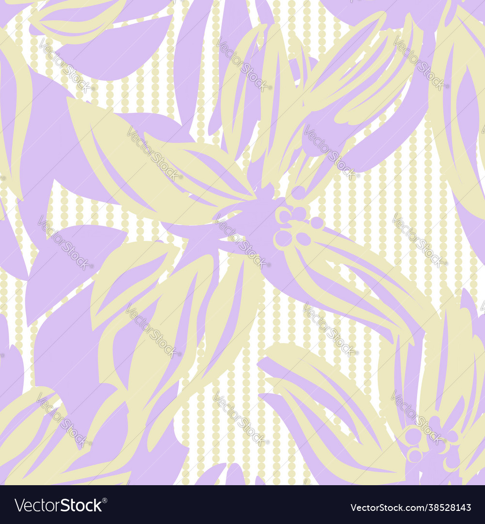 Pastel floral seamless pattern with striped Vector Image