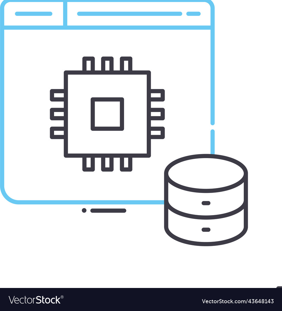 Pre processor line icon outline symbol vector image Pre processor line icon outline symbol