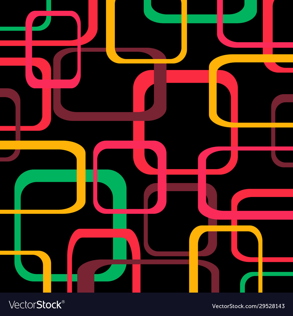 Retro pattern black background with squares
