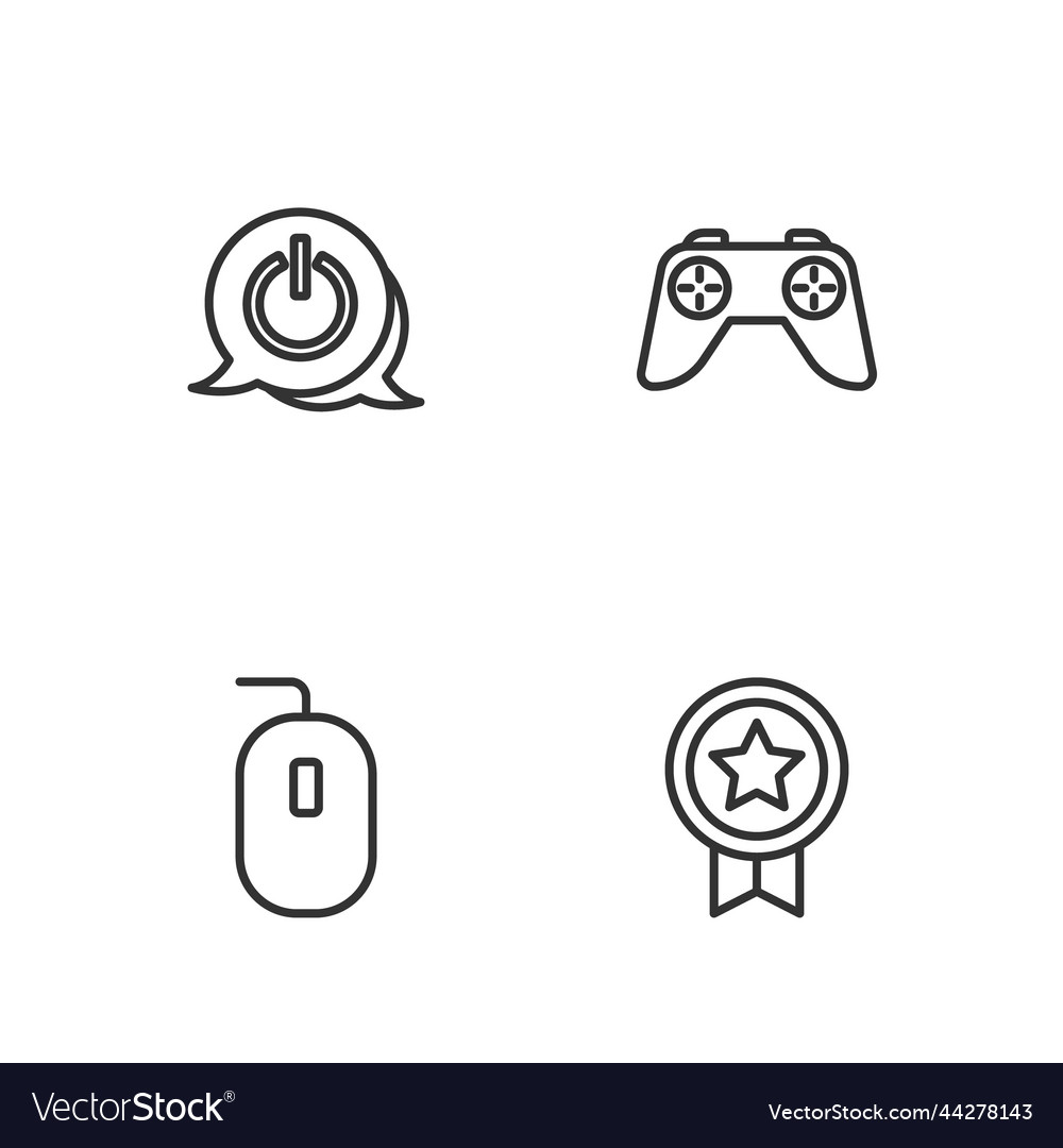 Set Line-Spiel-Rating mit Medaille Computer Maus