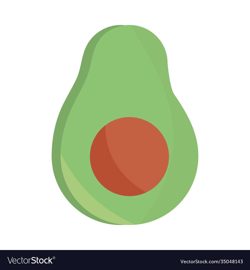 Slice avocado food menu in cartoon flat icon