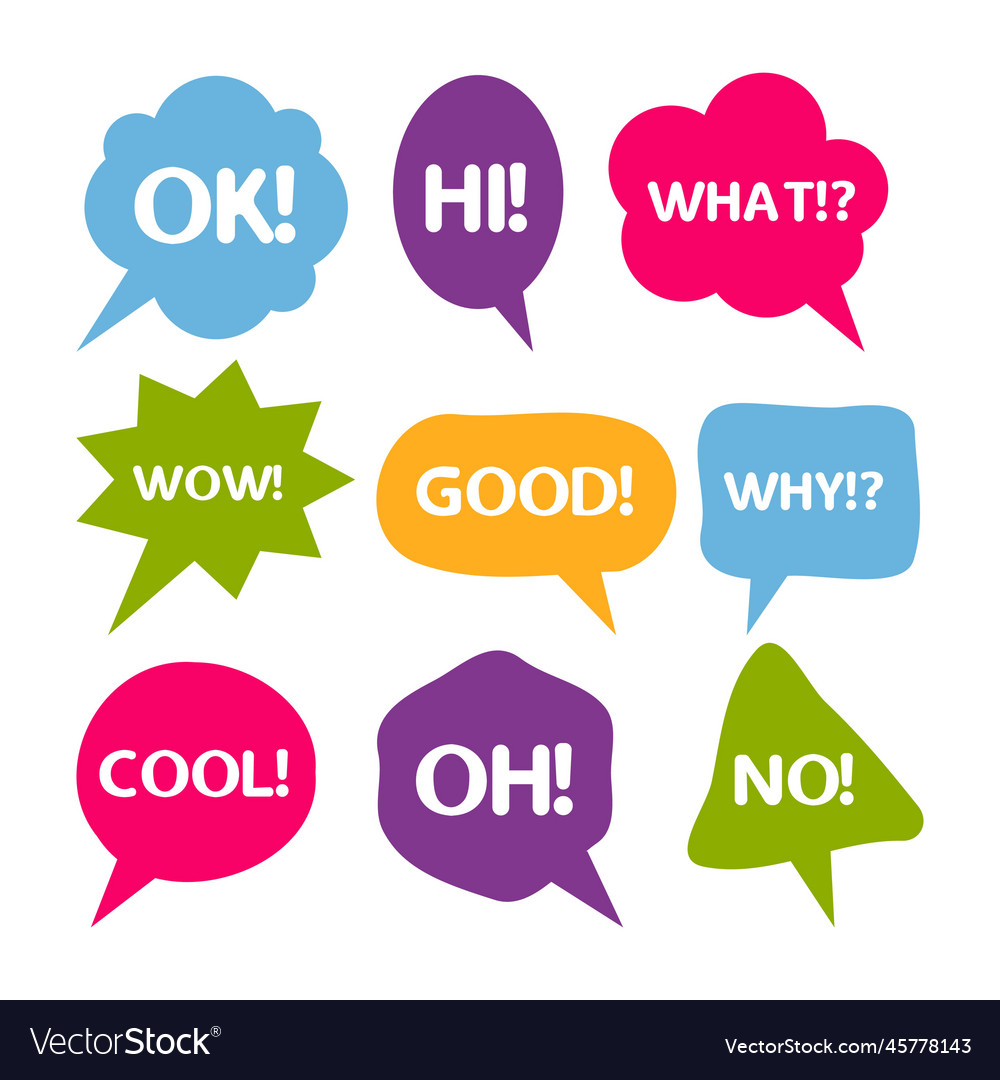 Speech bubble background template colorful design vector image Speech bubble background template colorful design