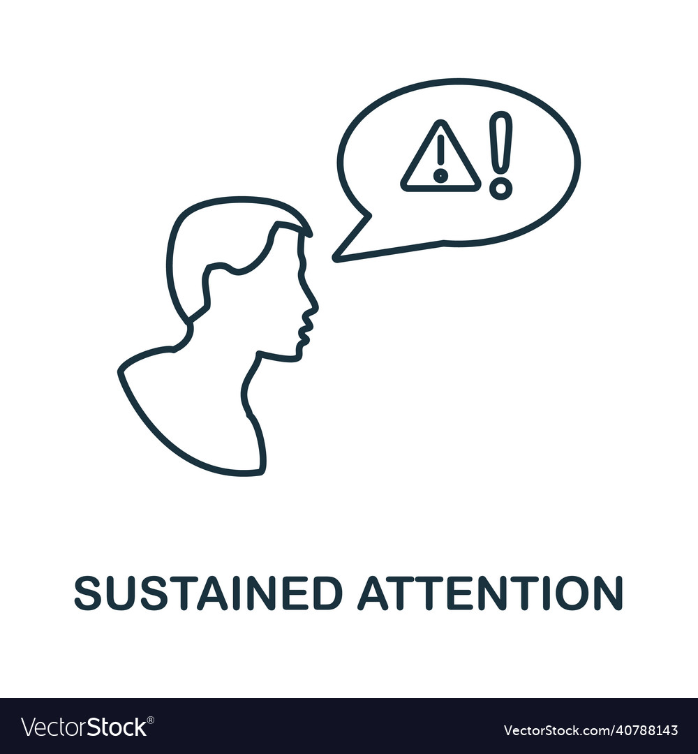 Sustained attention icon line element from