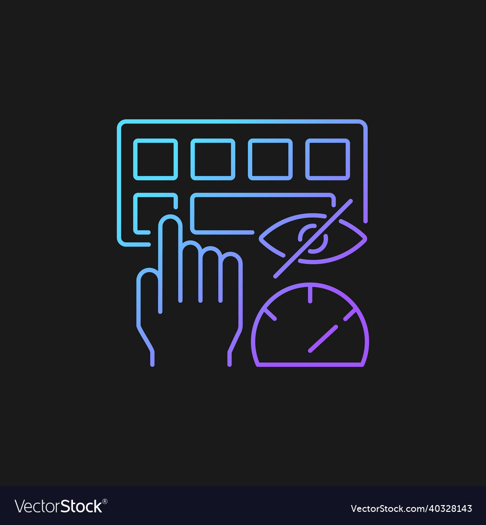 Touch typing gradient icon for dark theme Vector Image Touch typing gradient icon for dark theme