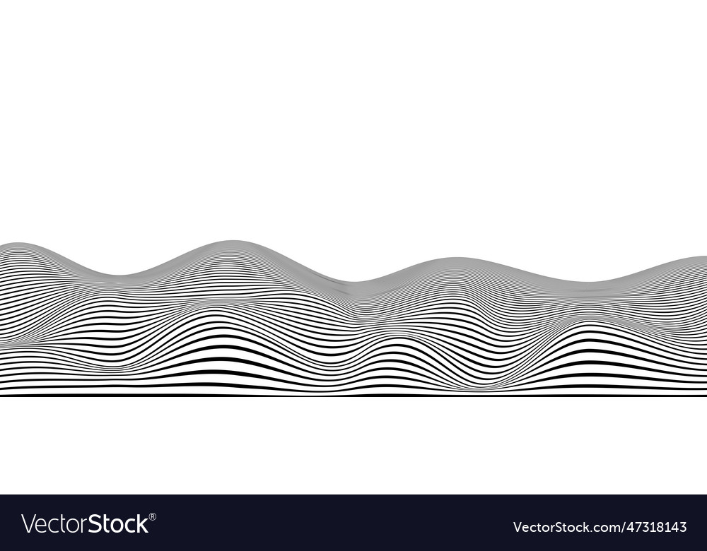 Wavy stripes background curve thin lines pattern vector image Wavy stripes background curve thin lines pattern