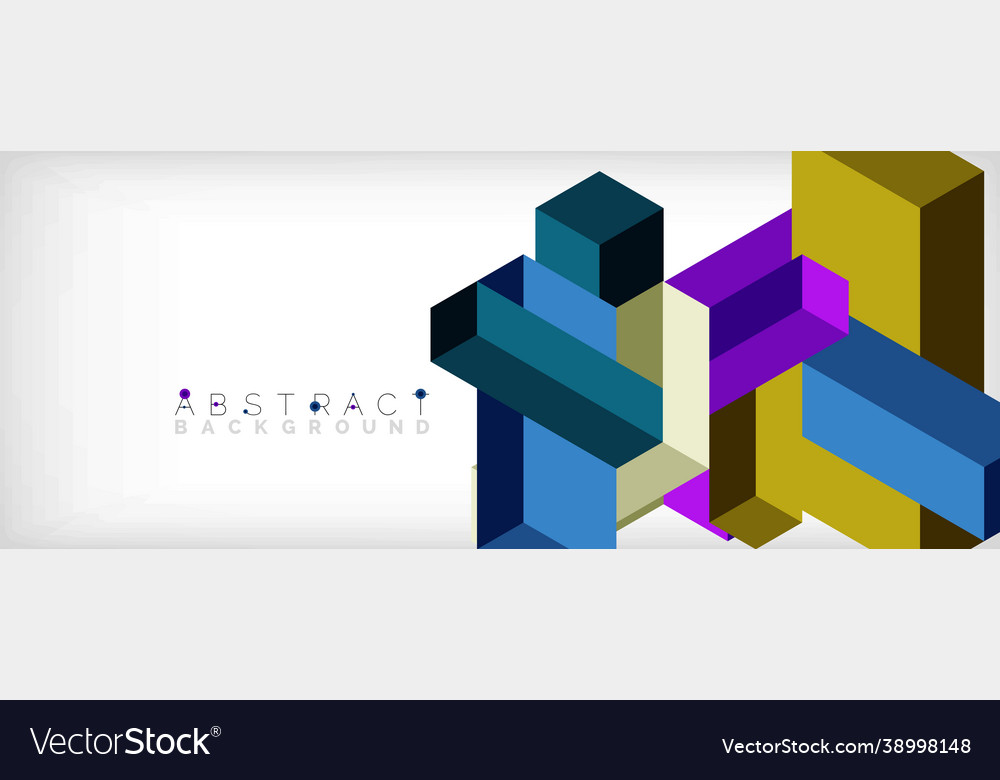 Abstract background 3d cubes cubic elements vector image Abstract background 3d cubes cubic elements