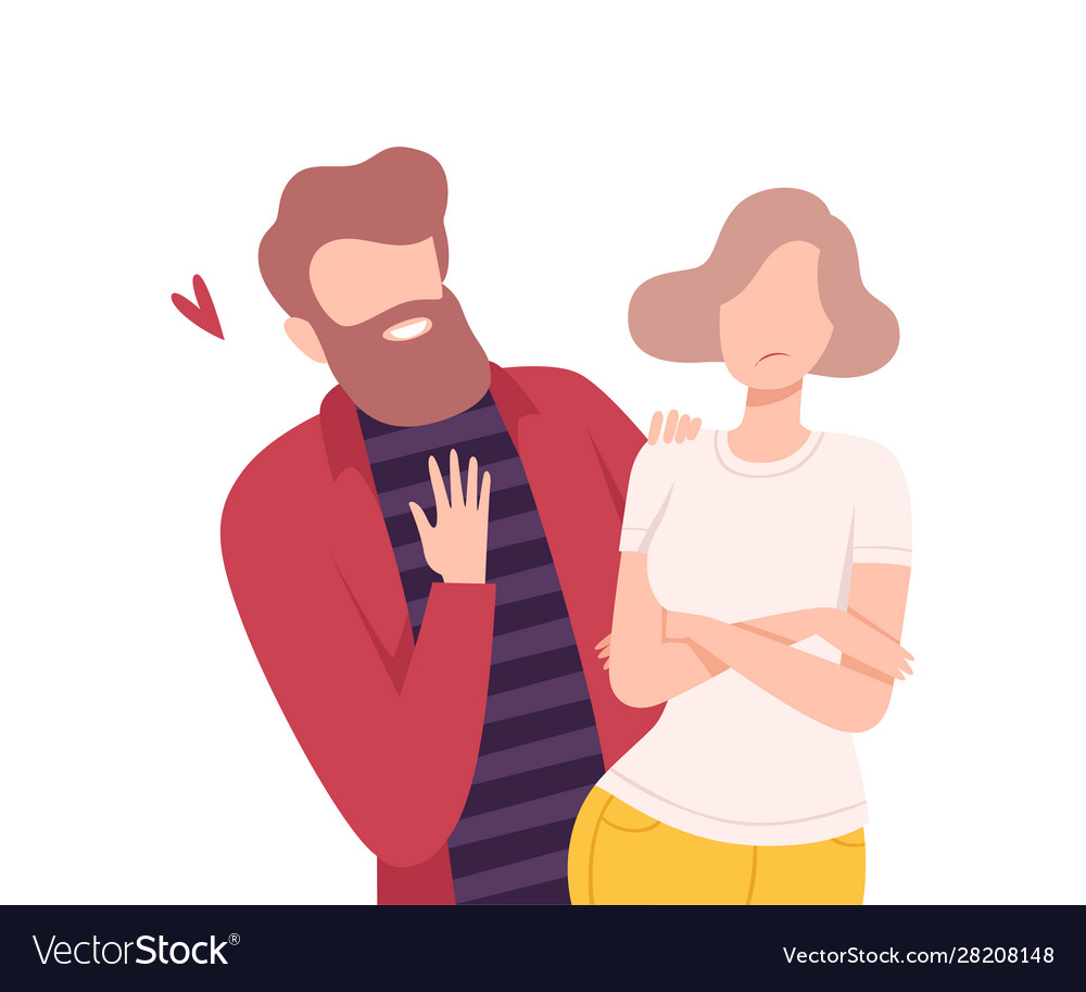 Annoying and intrusive admirer trying to present Vector Image Annoying and intrusive admirer trying to present