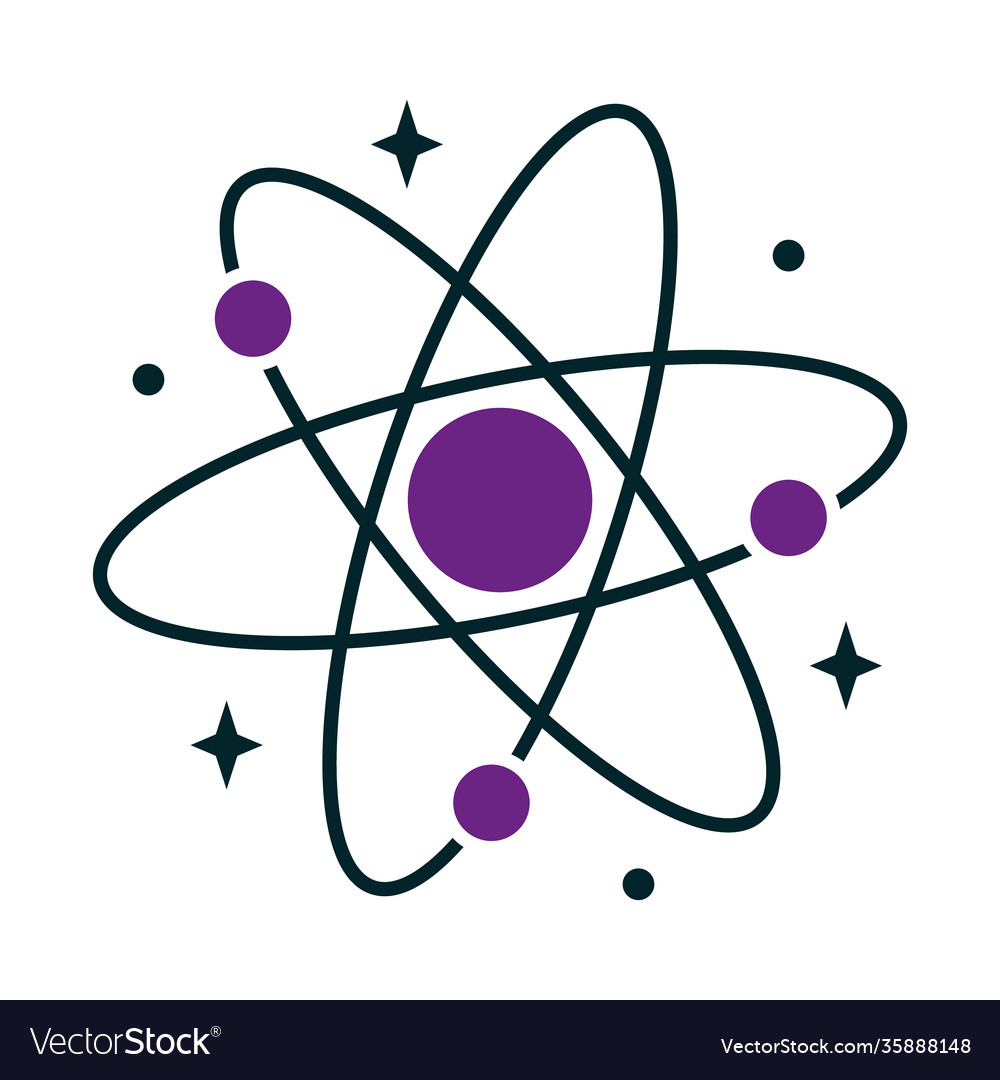 Atom with stars around half line color style
