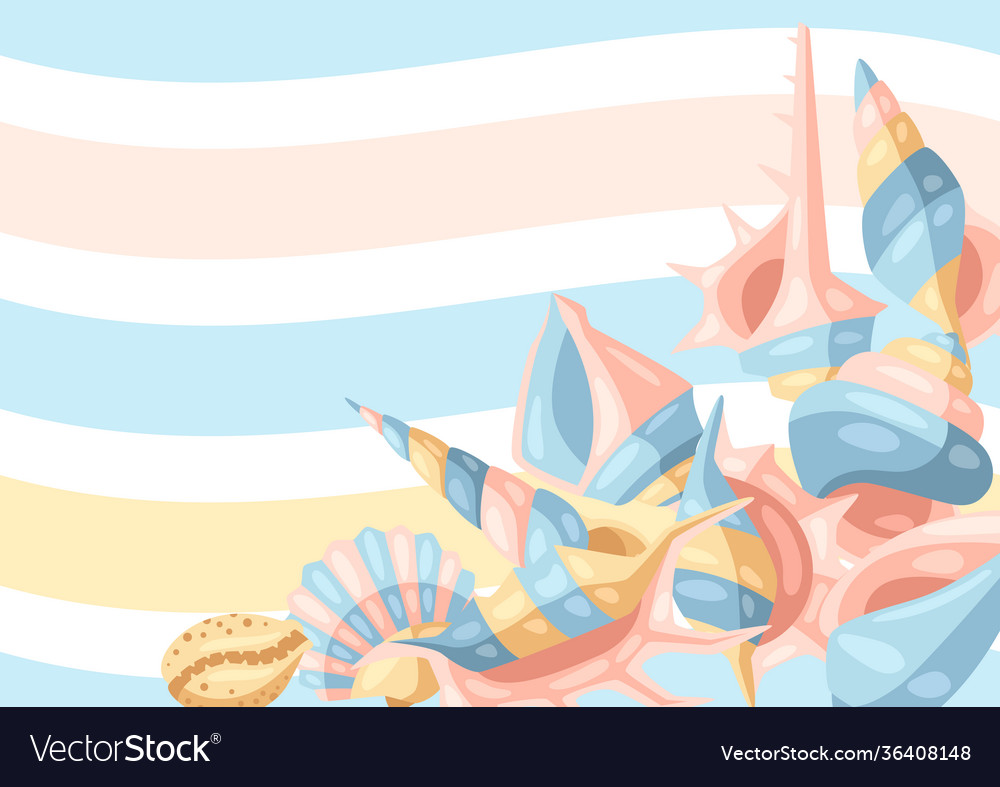 Background with seashells vector image Background with seashells