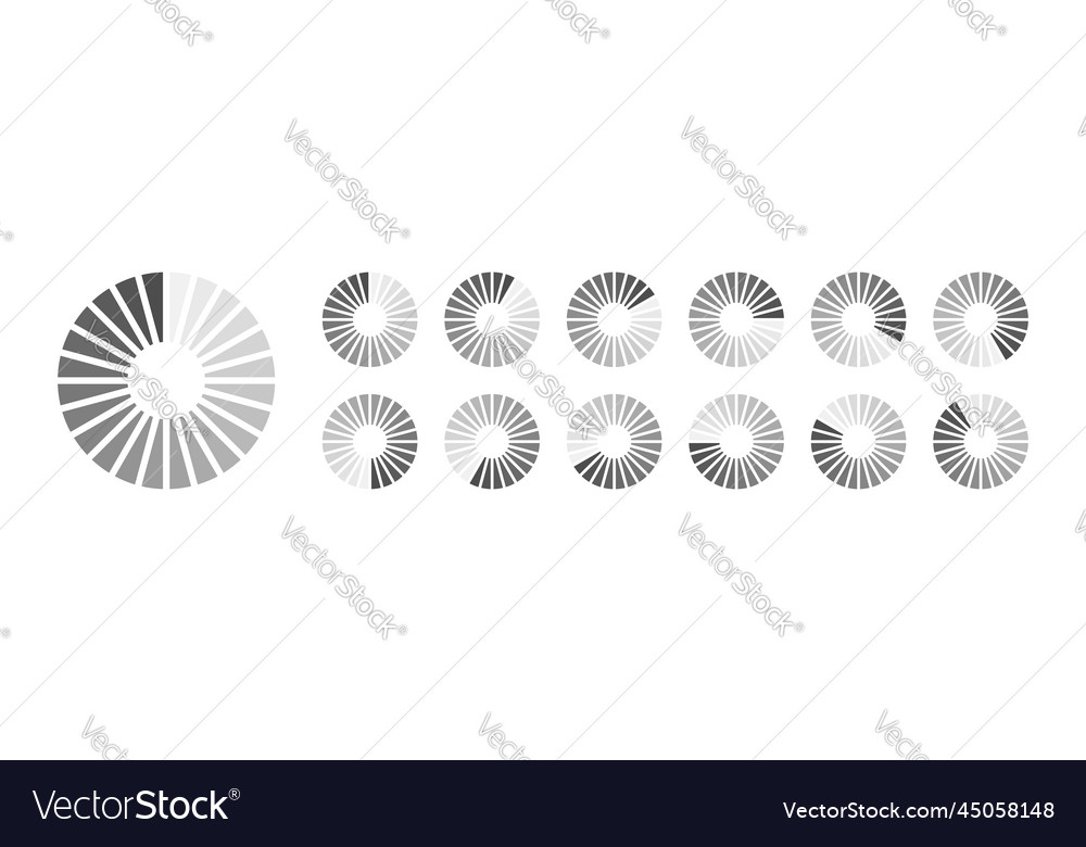 Circular loading buffering icons vector image Circular loading buffering icons