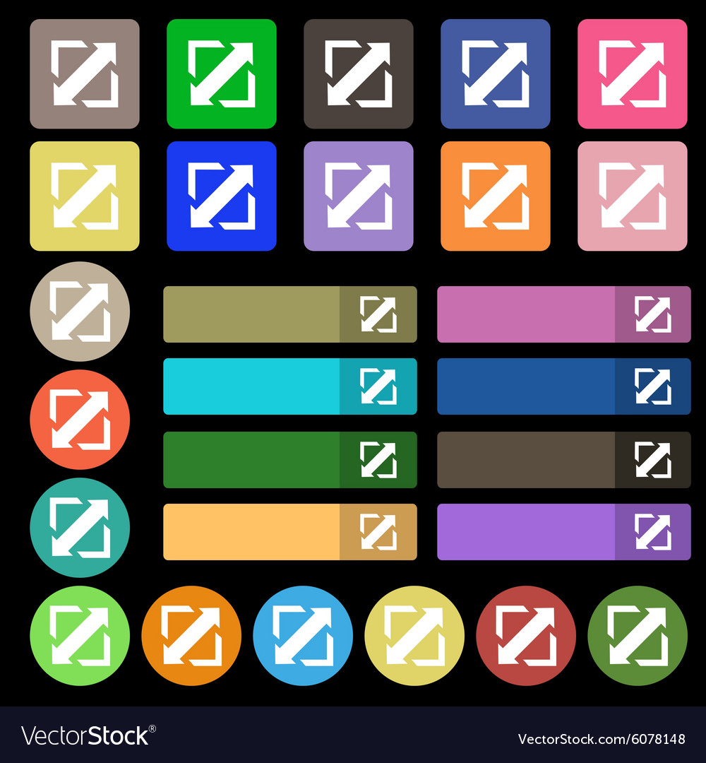 Deploying video screen size icon sign set from