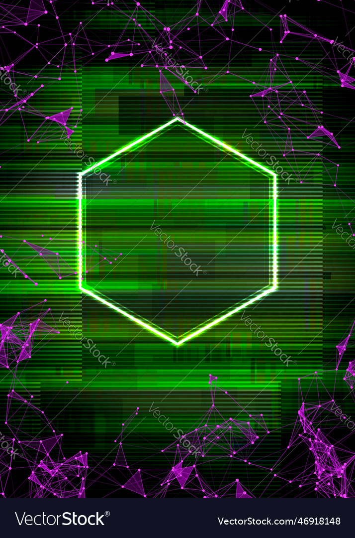 Glitch cyberpunk frame with technology error vector image Glitch cyberpunk frame with technology error