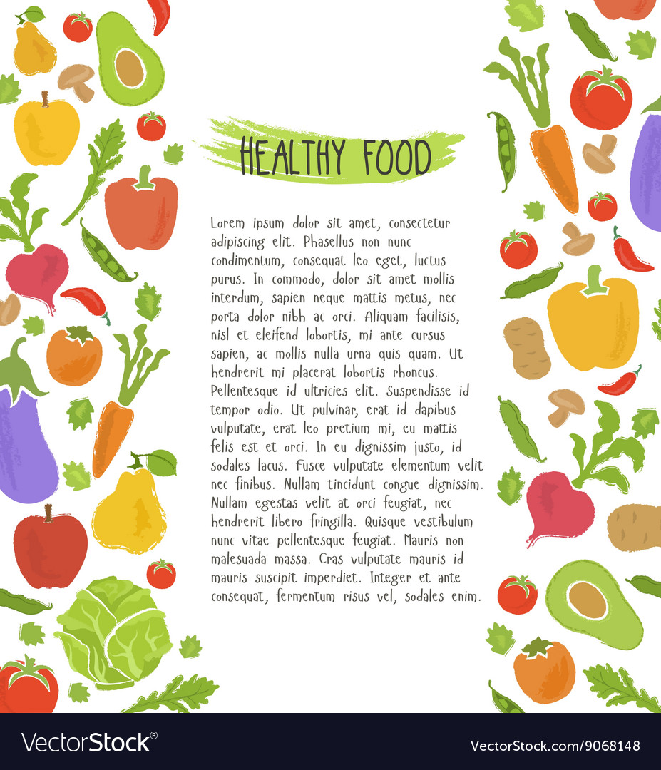 Healthy food background of fresh vegetable Vector Image