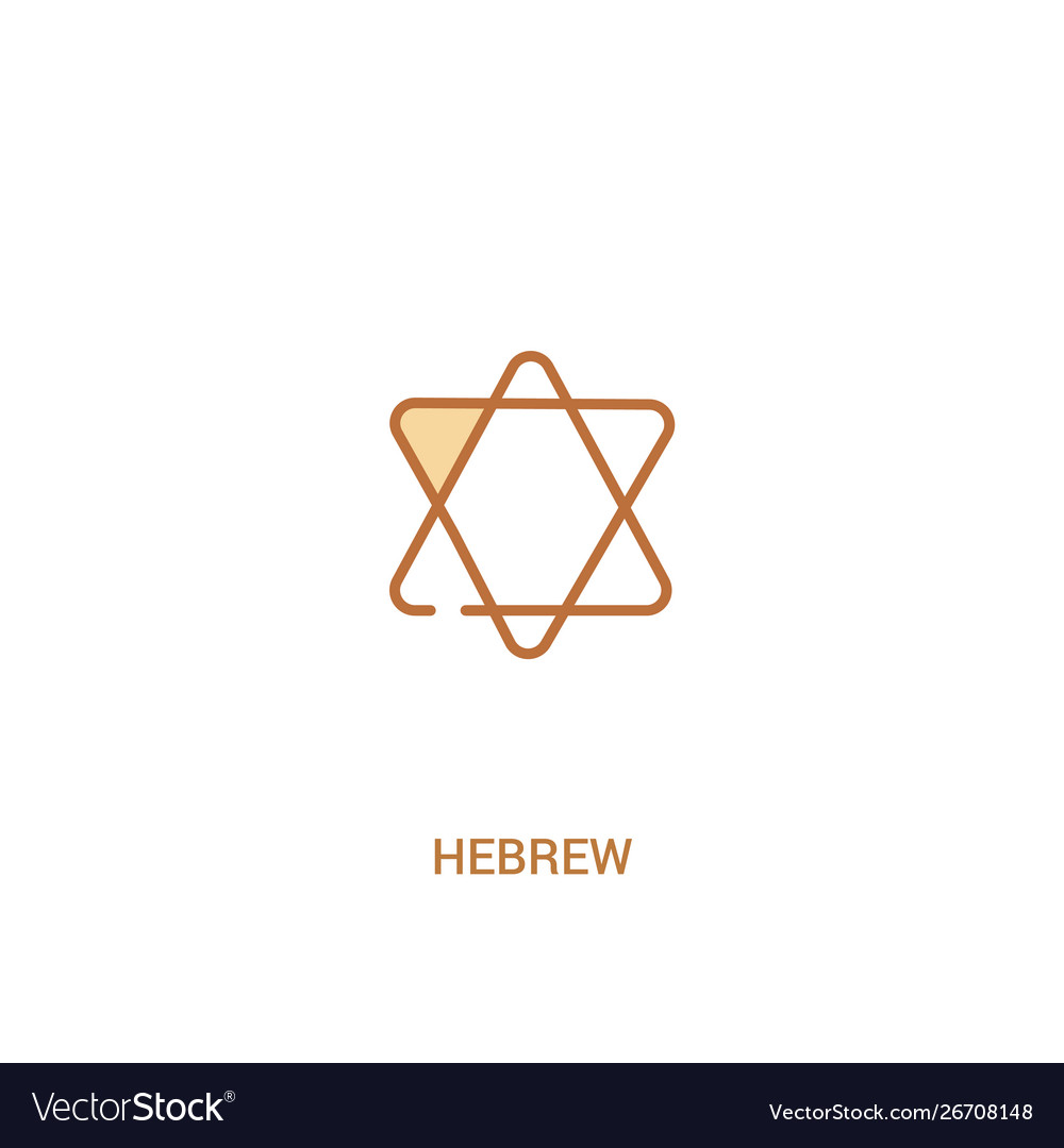 Hebrew concept 2 colored icon simple line element vector image Hebrew concept 2 colored icon simple line element