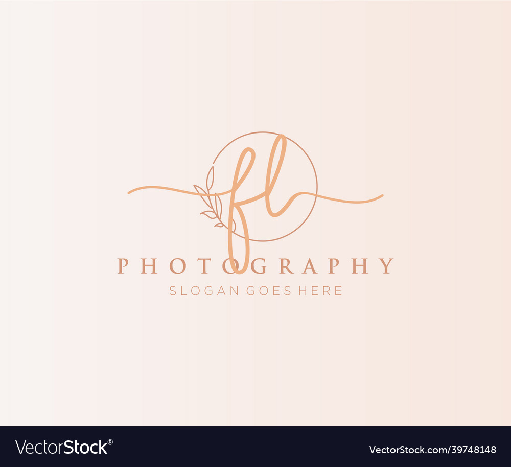 Initial fl feminine logo usable for nature salon Vector Image