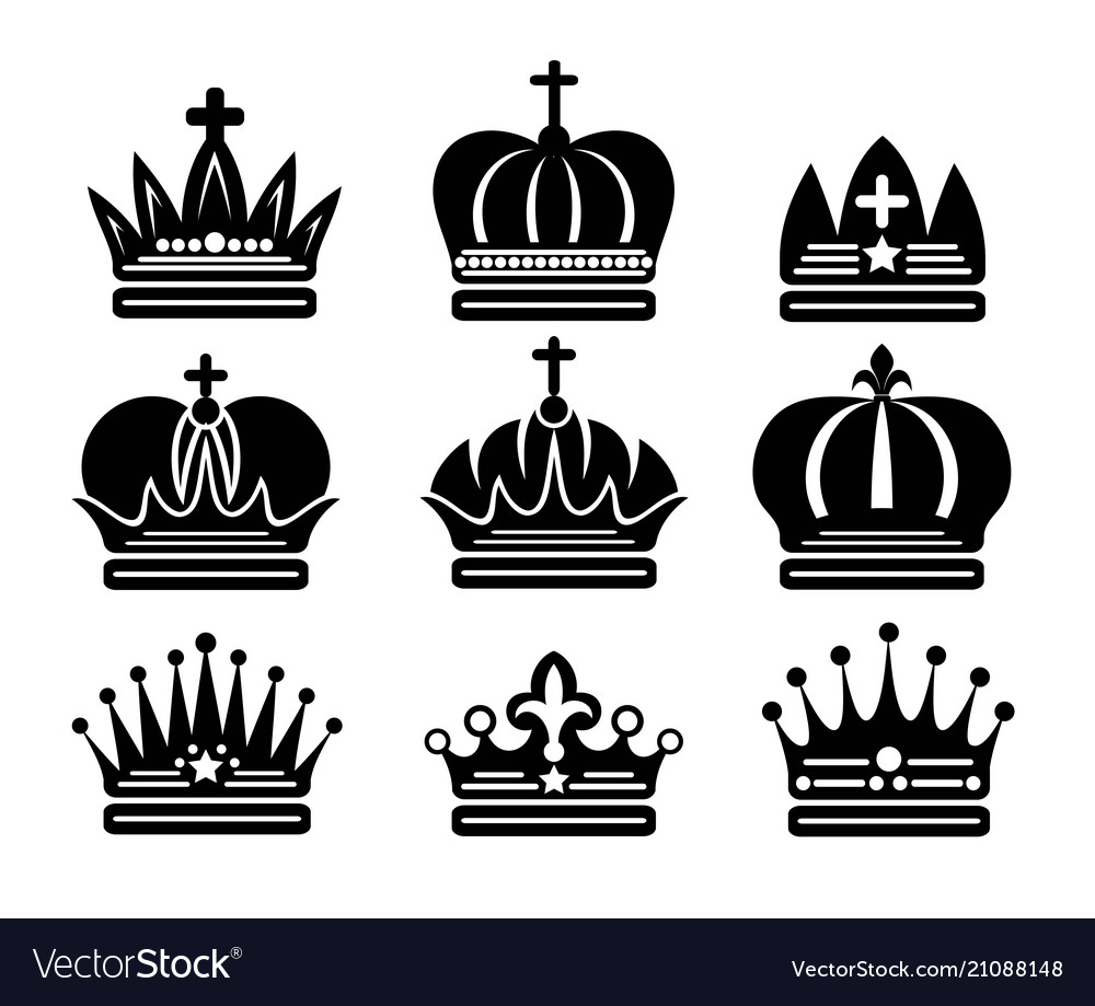 Download King and queen crown silhouettes Royalty Free Vector Image