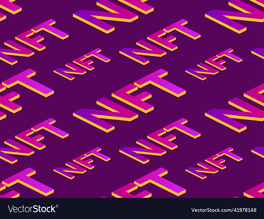 Nft token seamless pattern non-fungible vector image Nft token seamless pattern non-fungible
