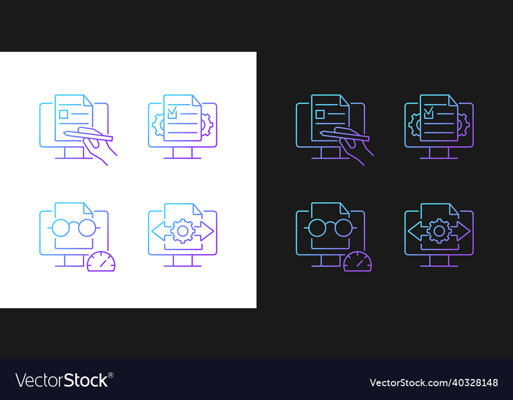 Proficiency in document management gradient icons