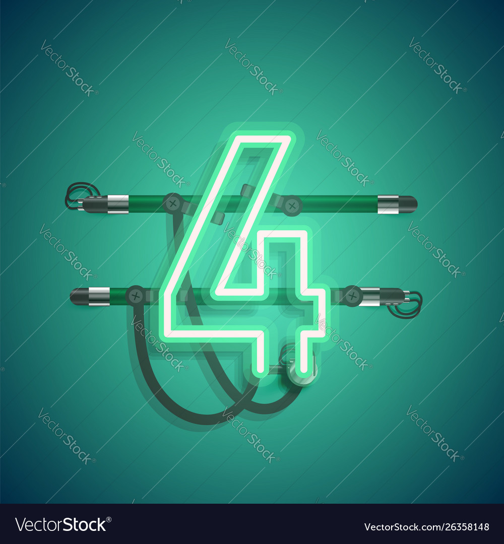 Realistic neon character with wires and console vector image Realistic neon character with wires and console