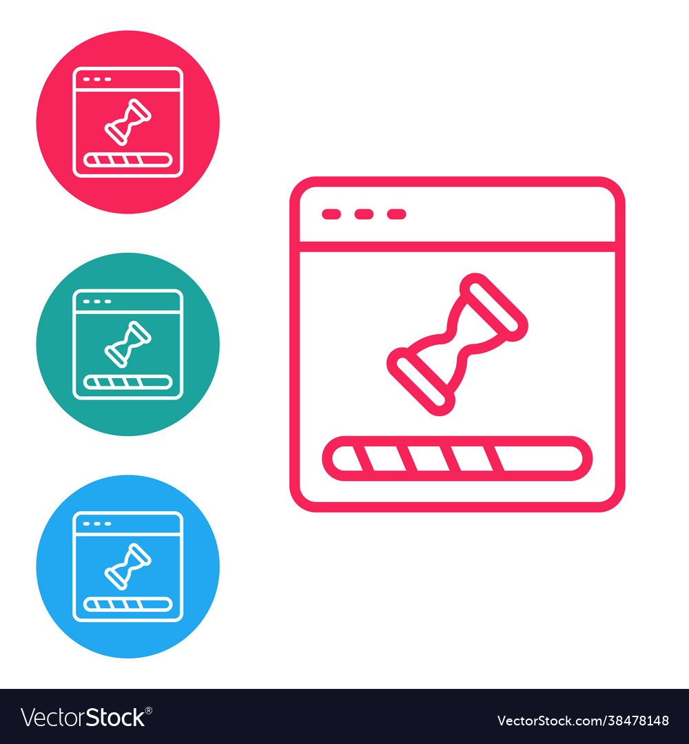 Red line loading a data window with progress bar