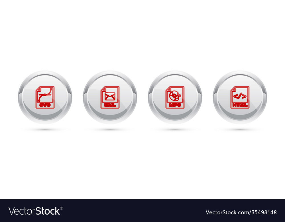 Set line svg file document eml mp3 and html Vector Image Set line svg file document eml mp3 and html