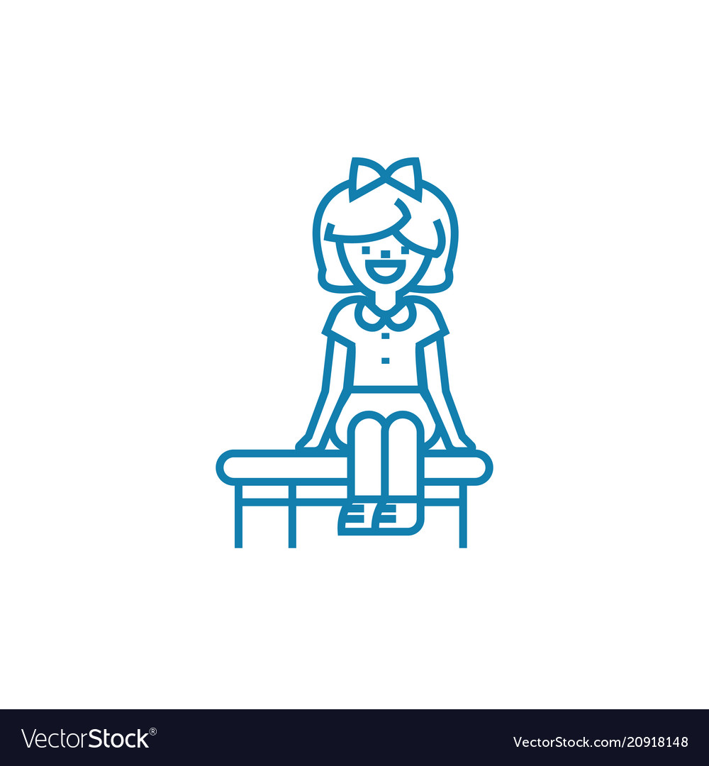 Sitting games linear icon concept