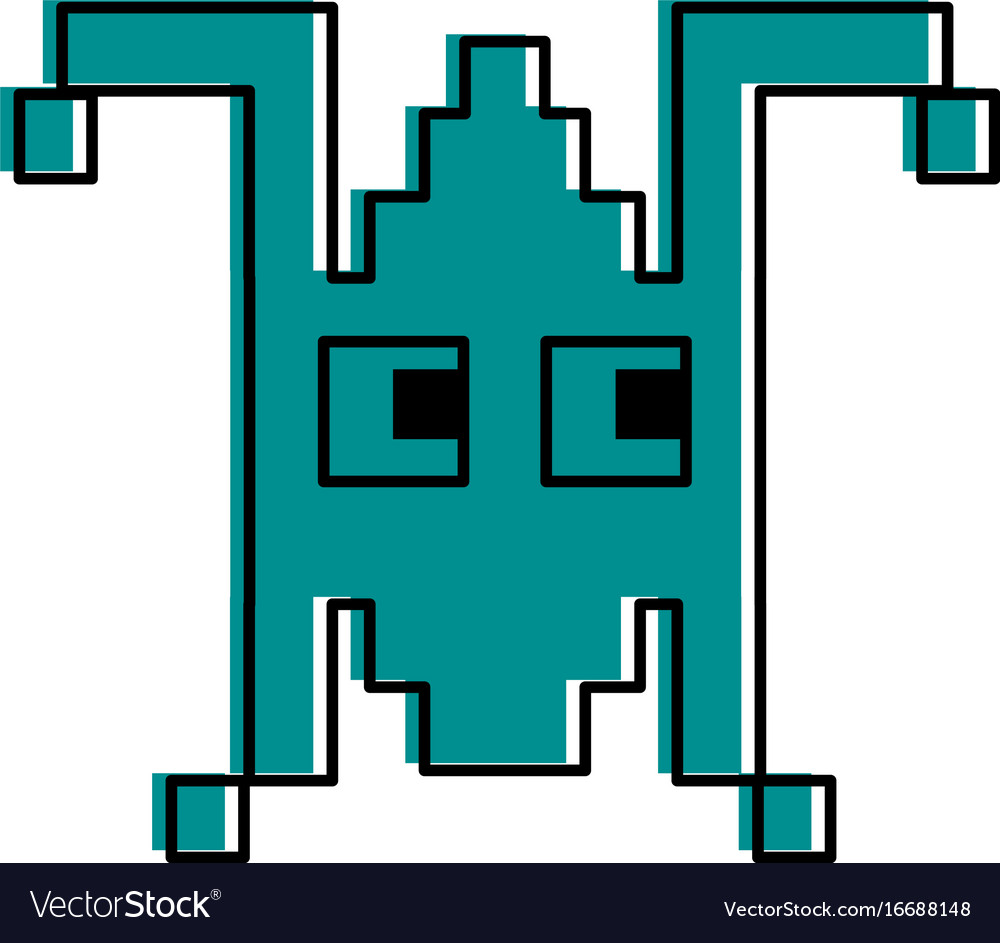 Videogame pixel character icon image