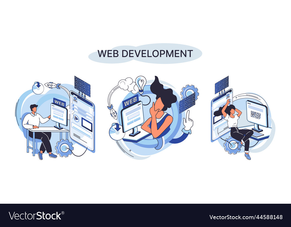 Erstellung von Webentwicklungen und Programmierung vector image Erstellung von Webentwicklungen und Programmierung