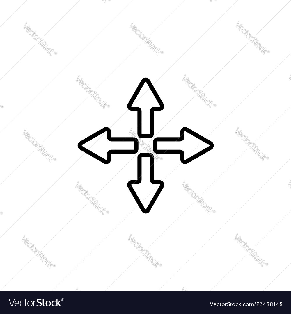 Web line icon arrows left right up down