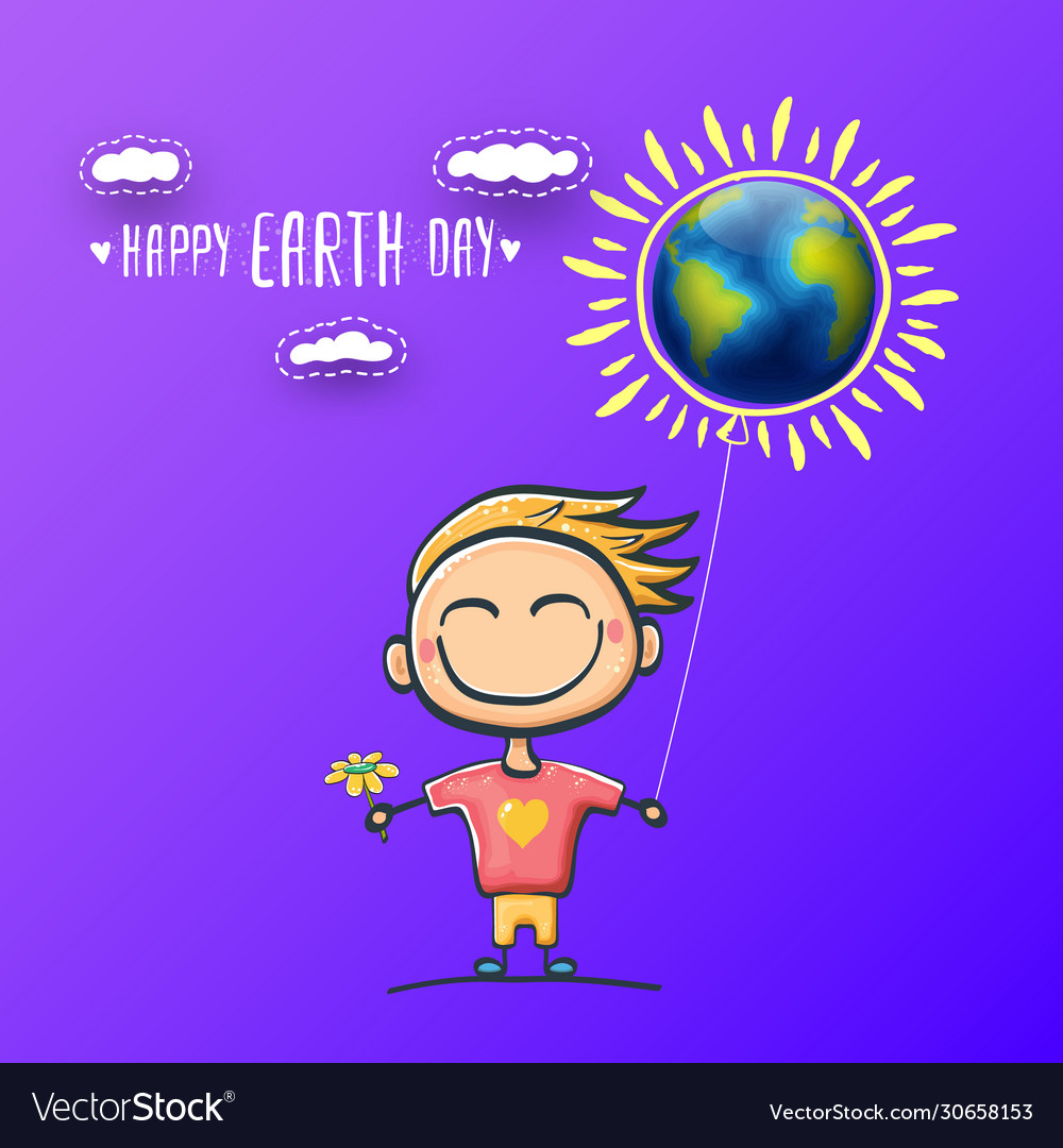 Cartoon earth day or banner