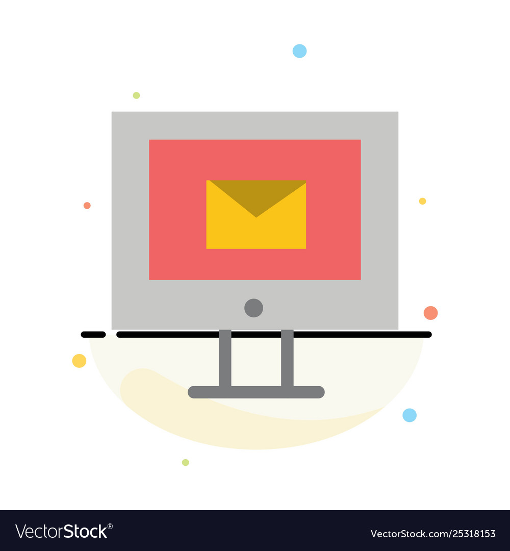 Computer mail chat service abstract flat color vector image Computer mail chat service abstract flat color