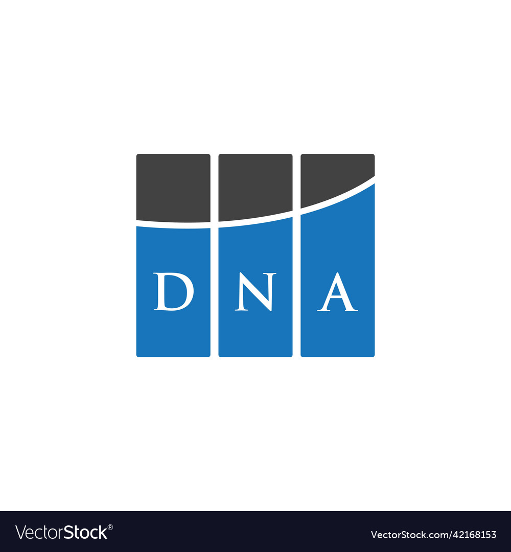 Dna letter logo design on white background