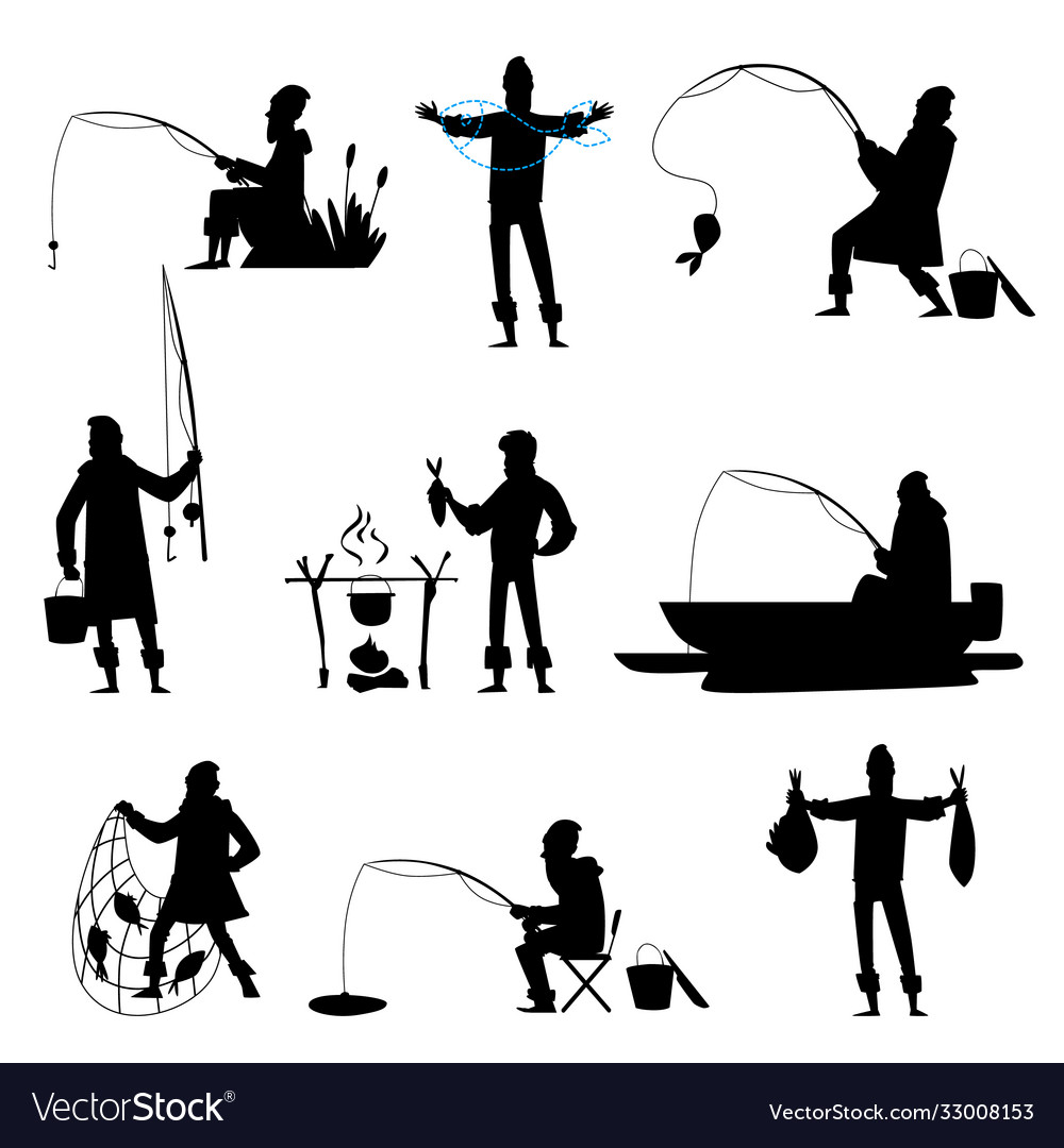 Fisherman in Various Fishing Situations