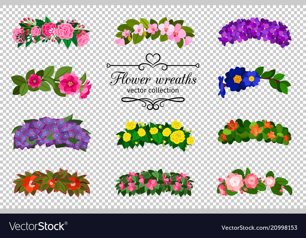 Flower wreaths set