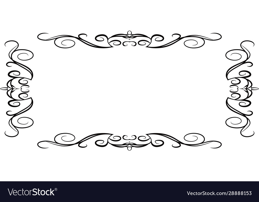 Horizontal rectangular antique pattern frame