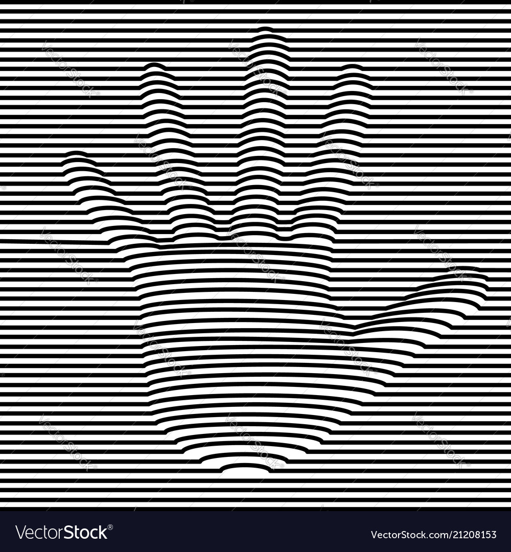 Optical illusion lines background abstract 3d Vector Image