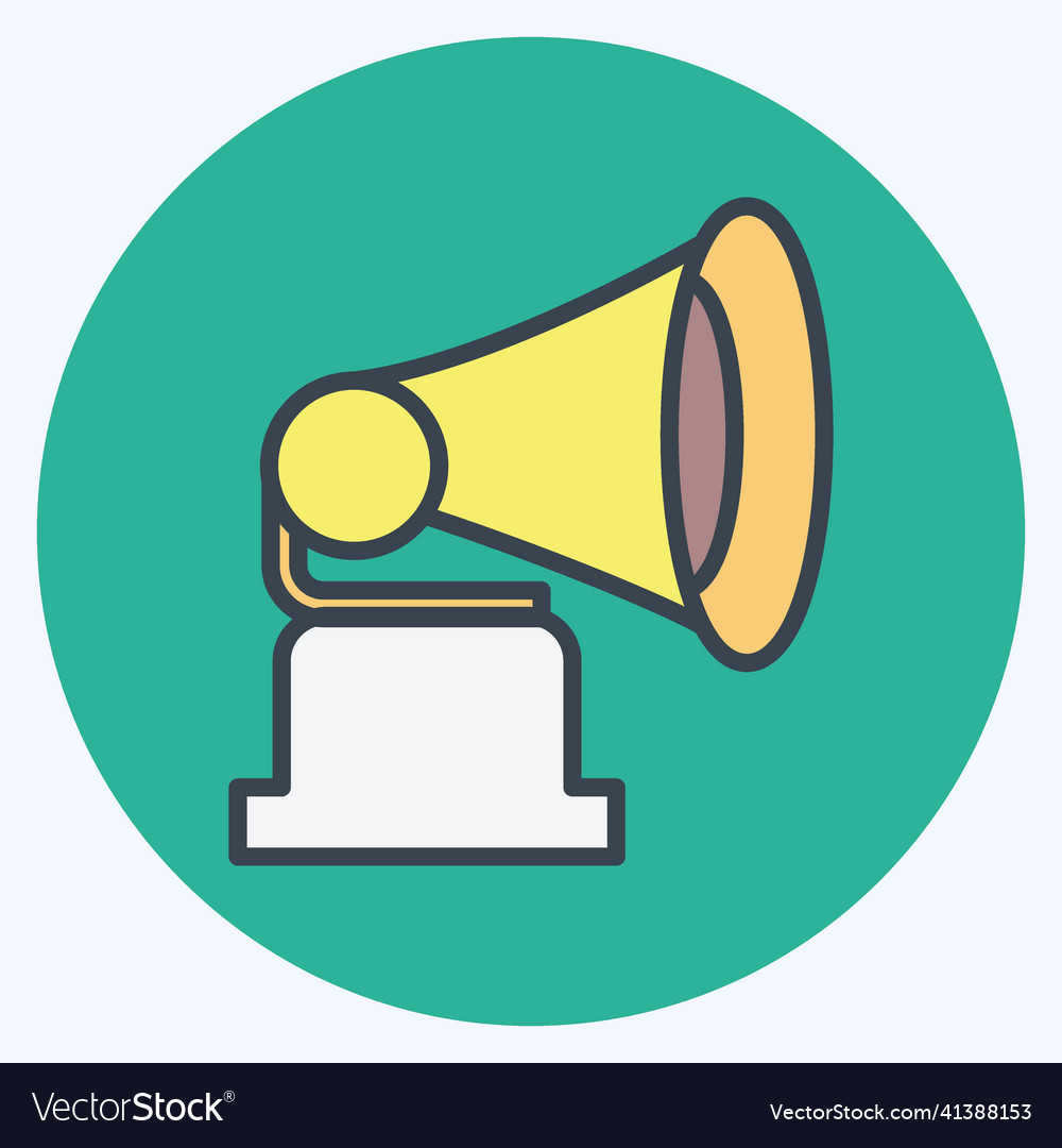 Icon record player - color mate style simple Vector Image Icon record player - color mate style simple