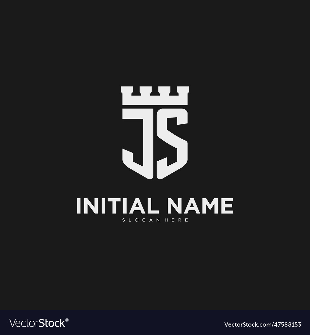 Initials js logo monogram with shield