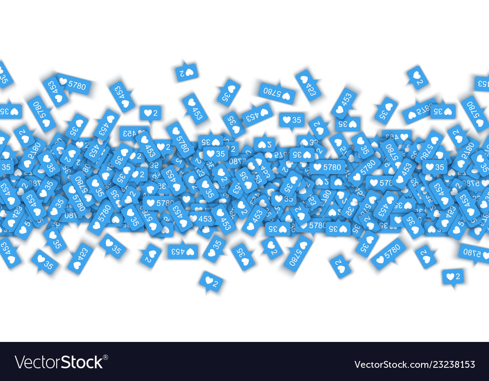 Like heart icons web buttons pattern vector image Like heart icons web buttons pattern