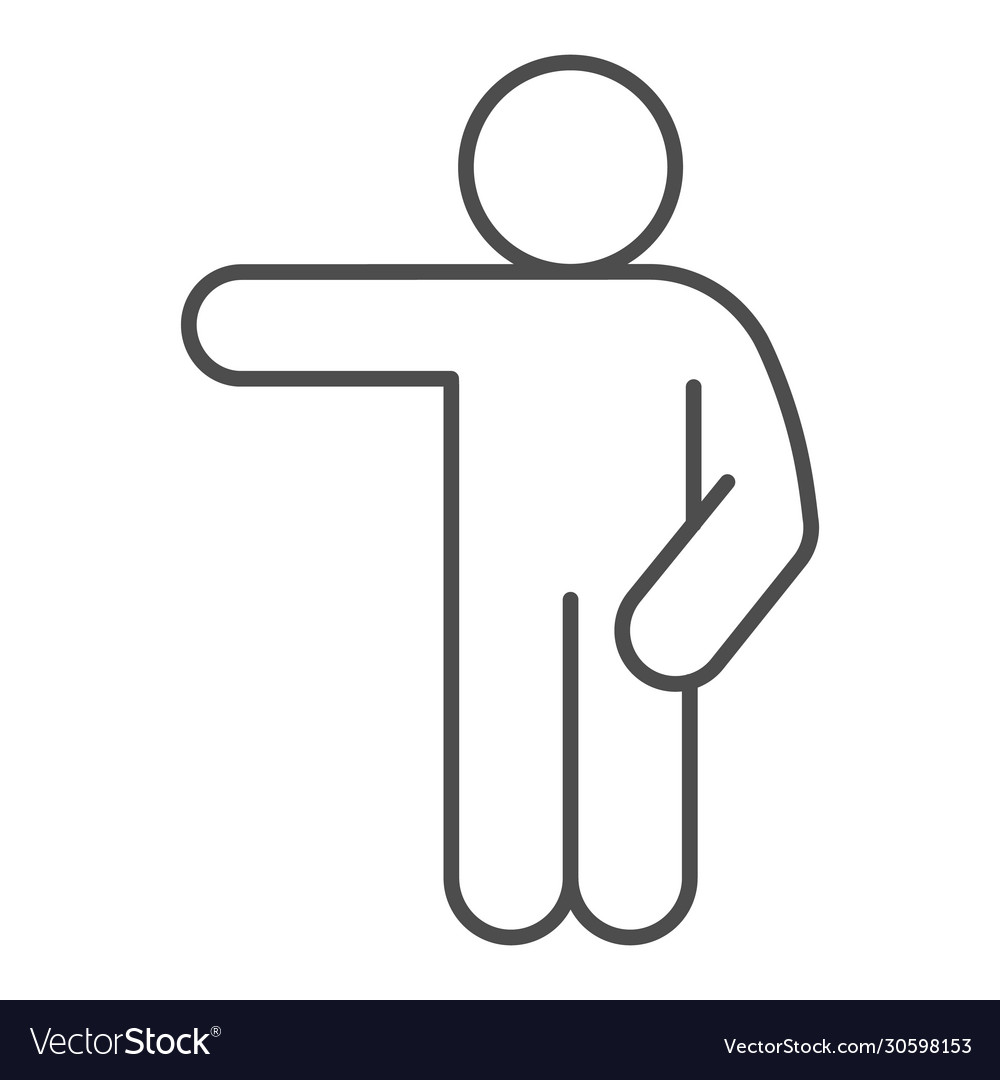 Man point to right thin line icon vector image Man point to right thin line icon