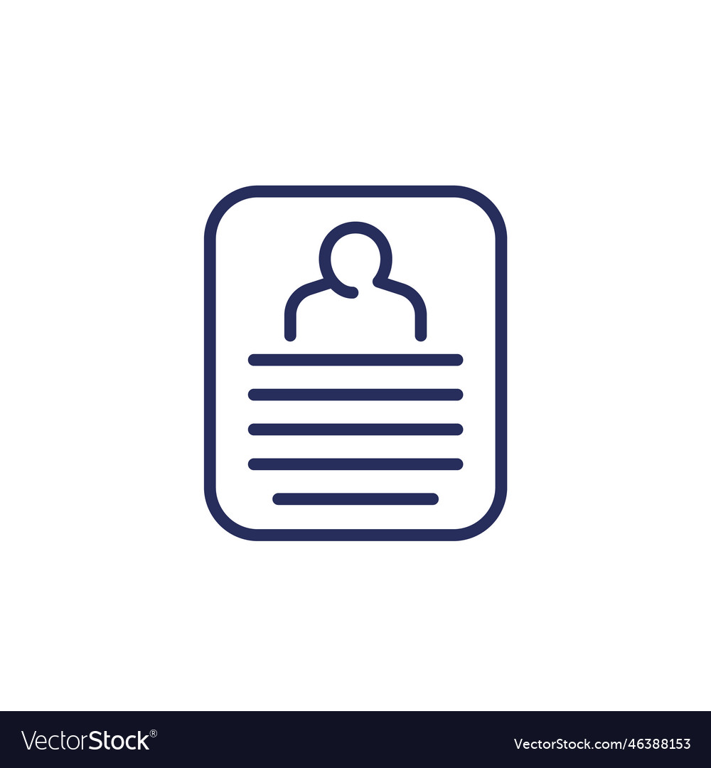 Personal Data Line Icon - User Profile