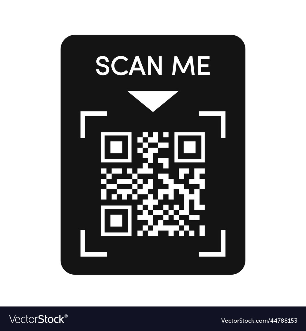 Qr code frame black color vector image Qr code frame black color