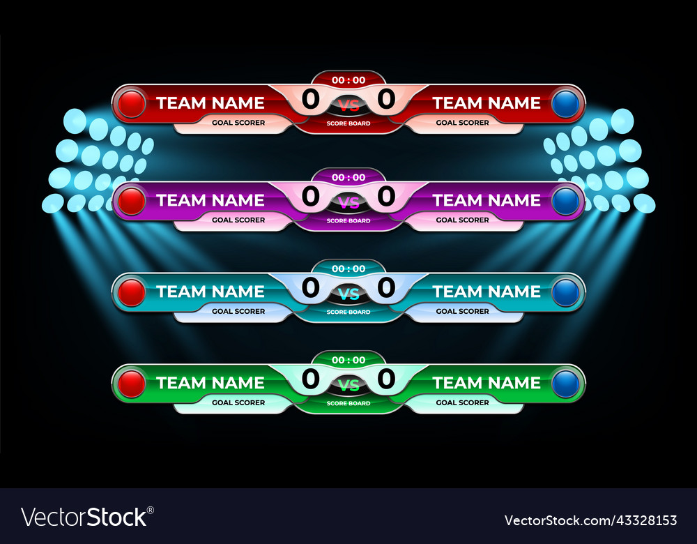 Scoreboard Broadcast Grafik und niedrigere Drittel vector image Scoreboard Broadcast Grafik und niedrigere Drittel