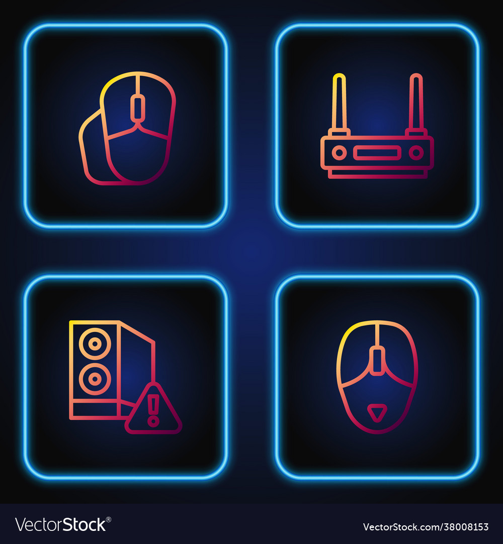 Set line computer mouse case vector image Set line computer mouse case