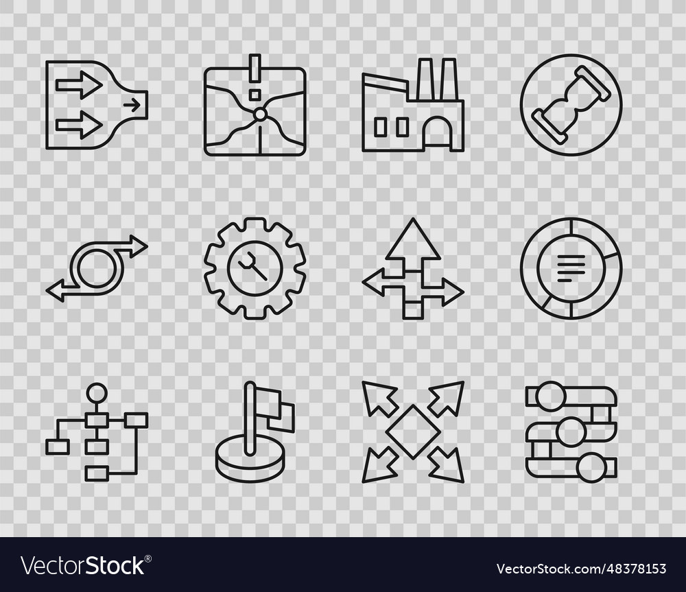 Set line hierarchy organogram chart graph